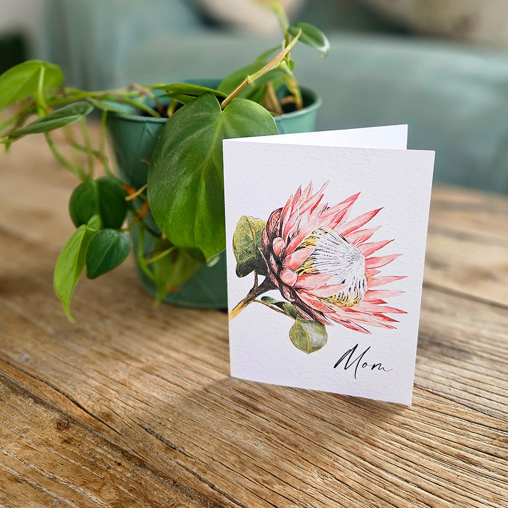 King Protea Mothers Day A6 Gift Card
