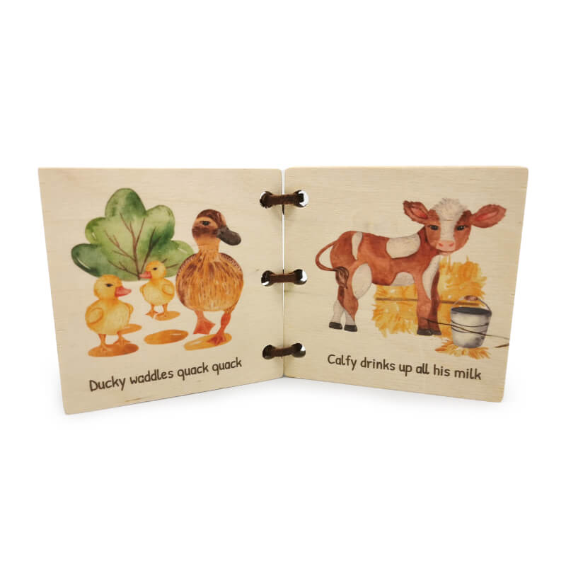 Wooden Baby Book - Farm Friends