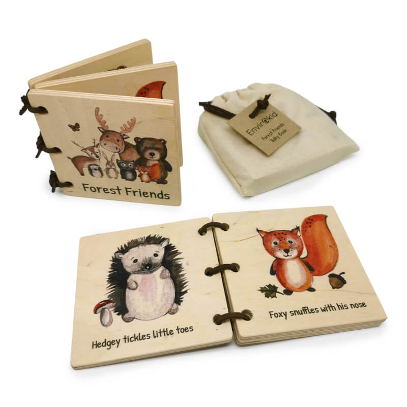 Wooden Baby Book - Forest Friends