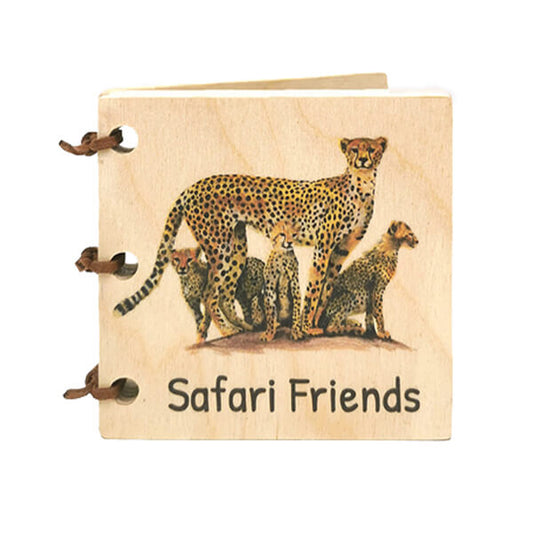 Wooden Baby Book - Safari Friends