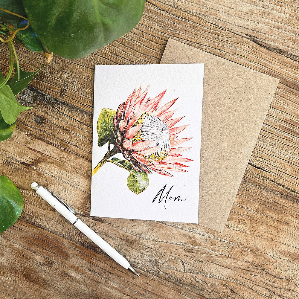 King Protea Mothers Day A6 Gift Card
