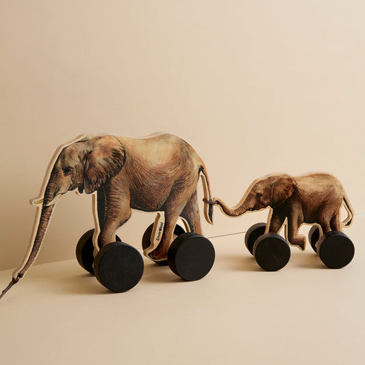 Elephant Wooden Pull Toy Set