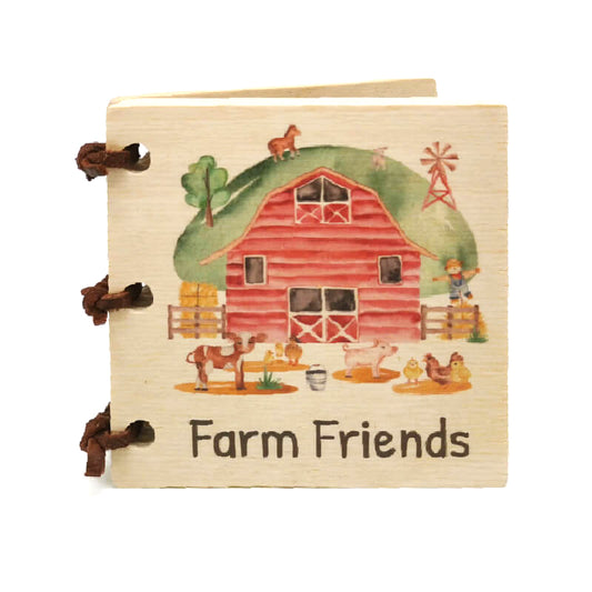 Wooden Baby Book - Farm Friends