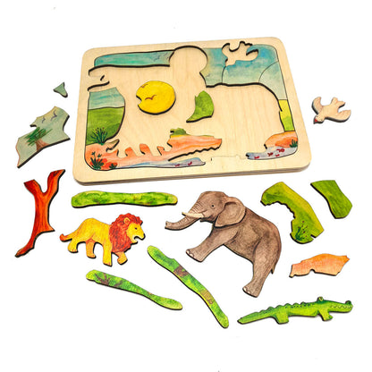 Wooden Waldorf Inspired Medium Picture Puzzles