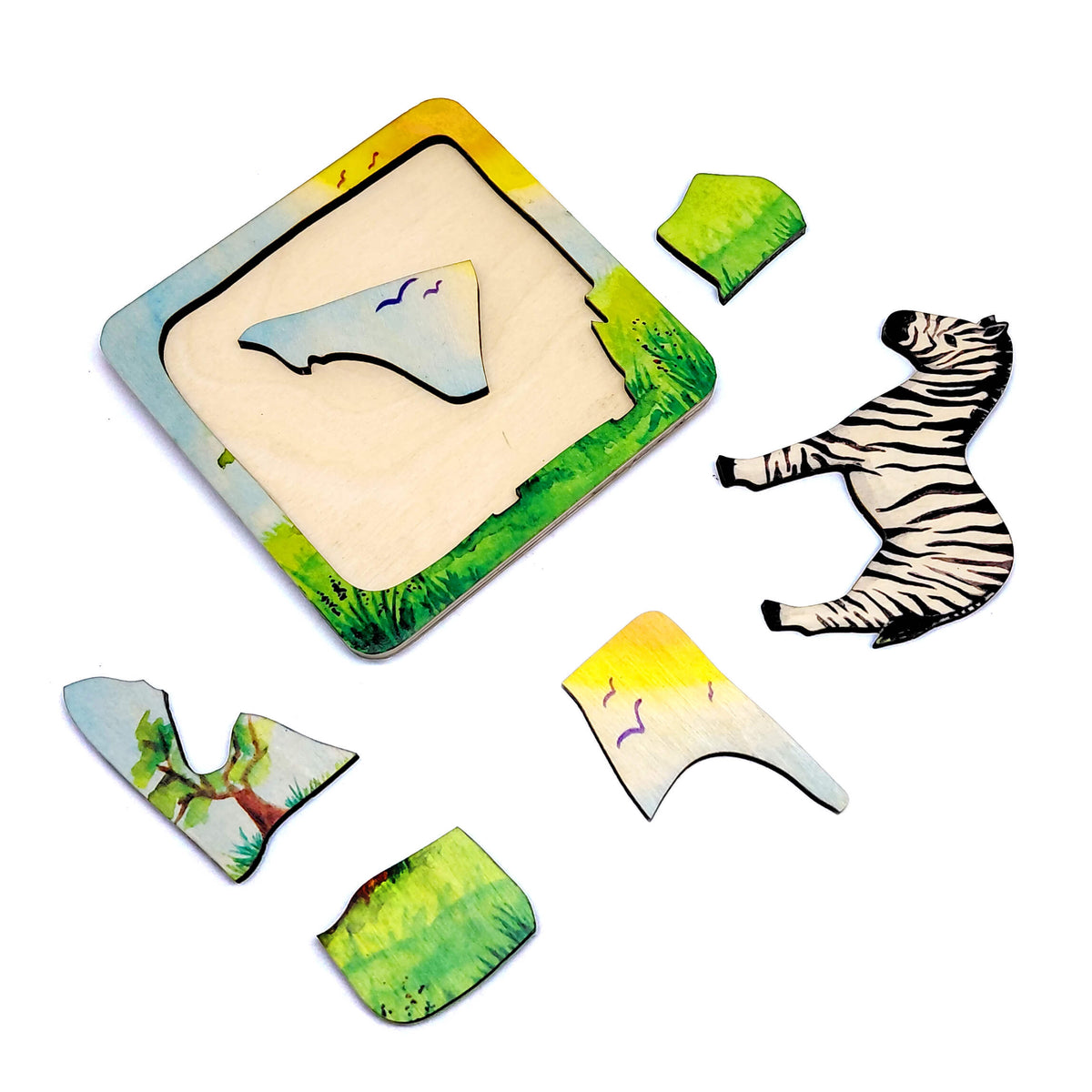 Wooden Waldorf Inspired Baby Picture Puzzles